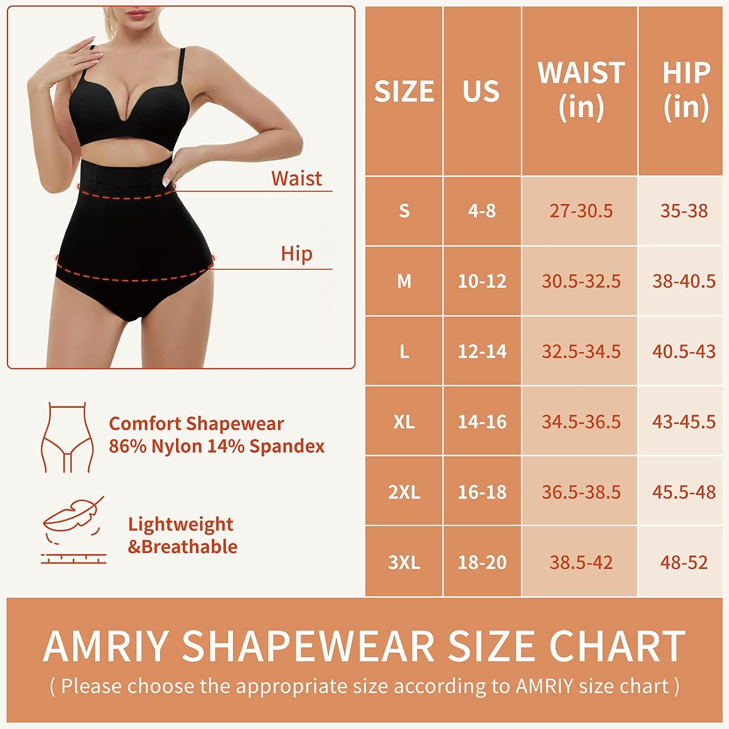 AMRIY Shapewear for Women Tummy Control Underwear Higher Power